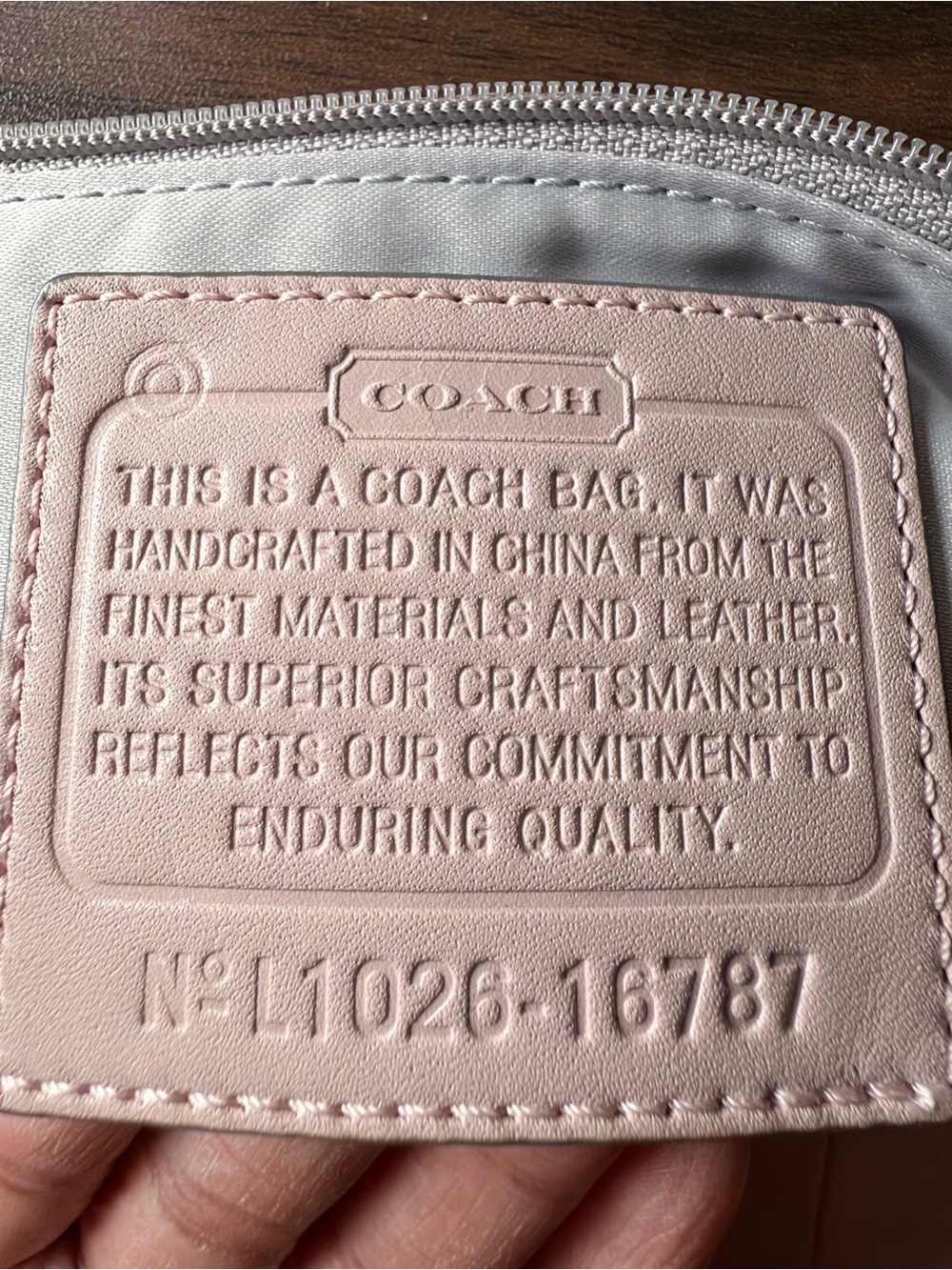 Coach 16787 Soft Pale Pink Leather Shoulder Bag with Chain Detail - Picture 13 of 15
